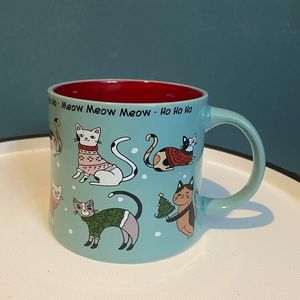 Spectrum Designz Christmas CAT COFFEE TEA MUG CUP  HO HO HO MEOW MEOW MEOW NWT